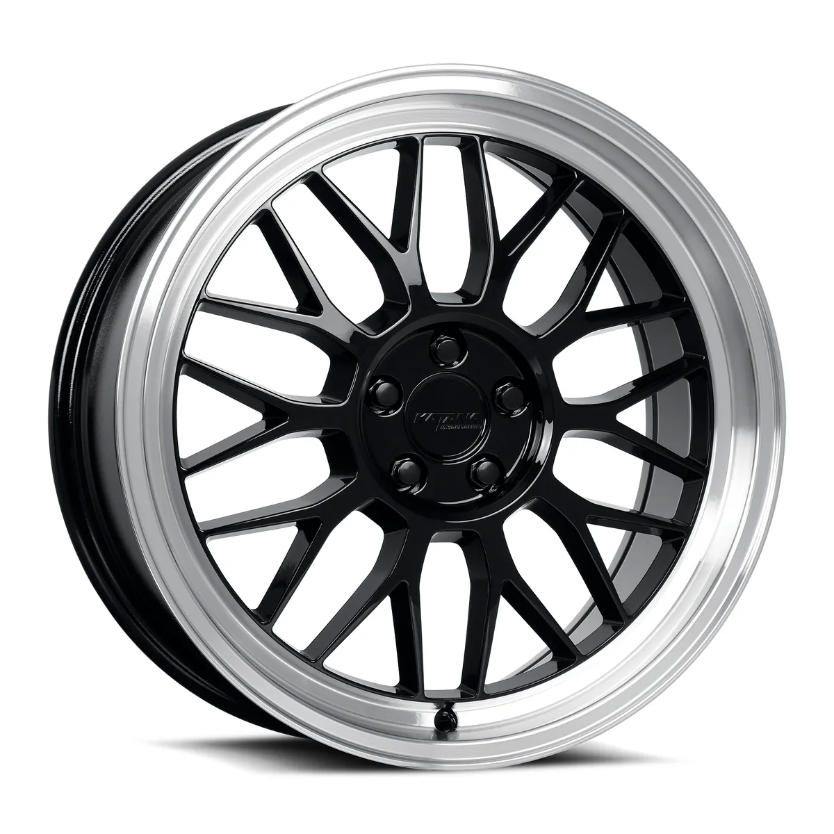 Kr06 Gloss Black Machined Lip Rims 18x8 5x112 ET40