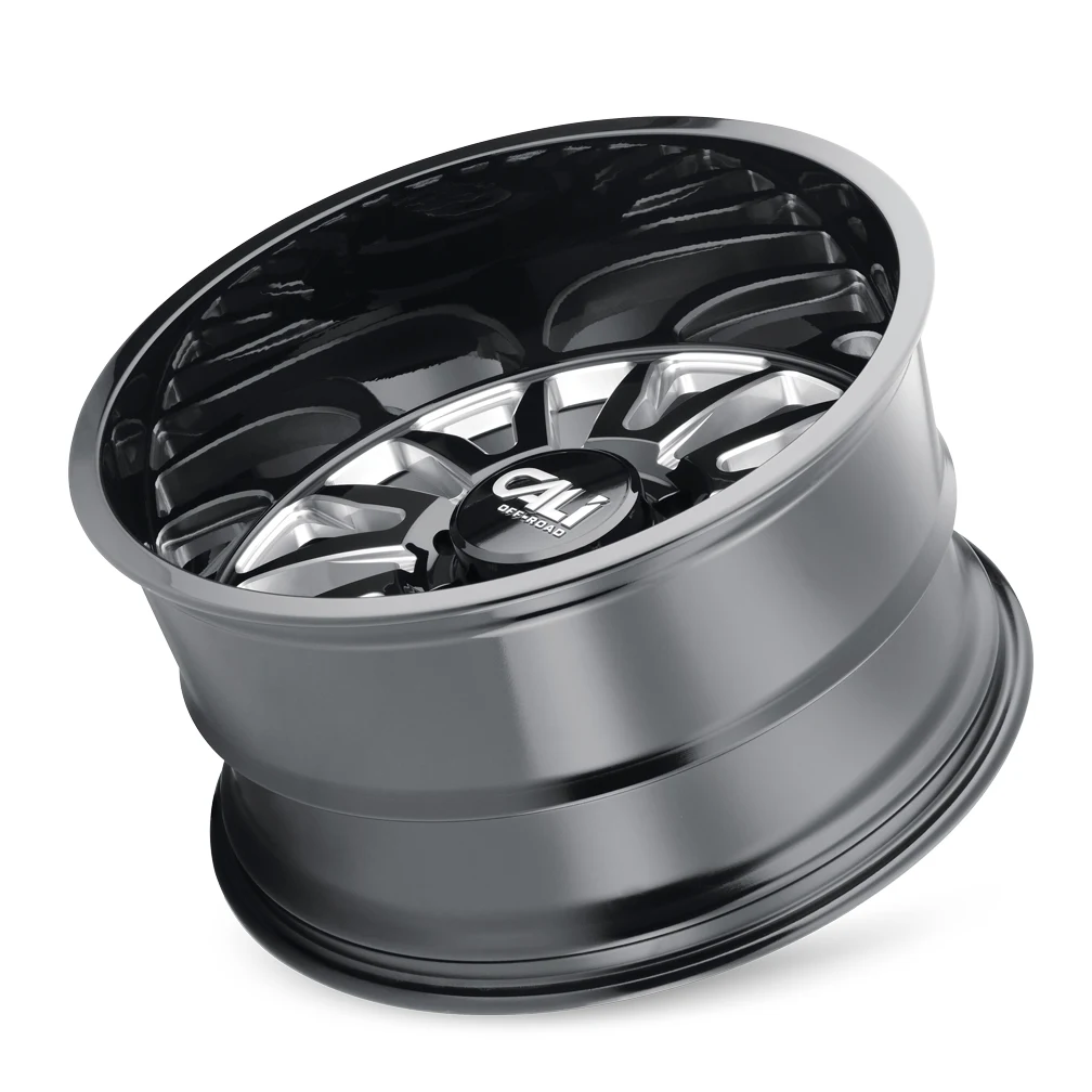 22 Inch Gloss Black/Milled Spokes 8 Lug Rims 9110-22181BMN