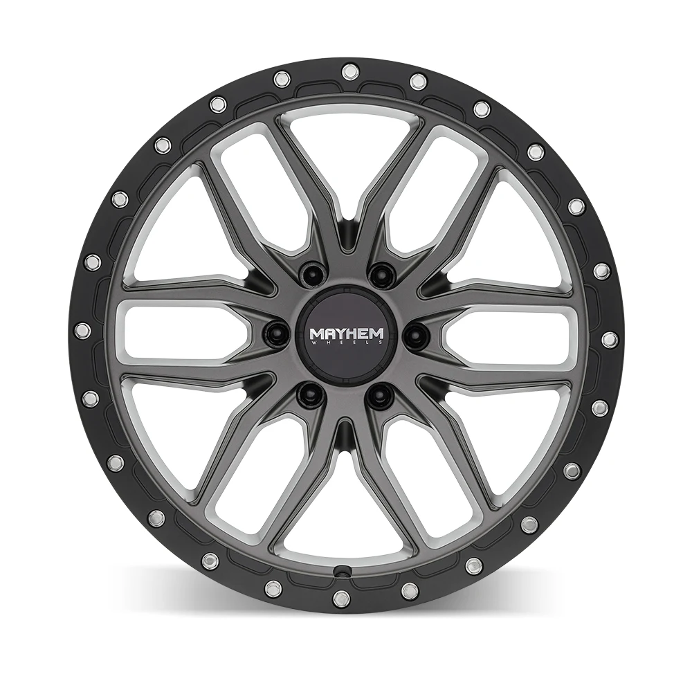 Vector Matte Gunmetal Black Lip Rims for Toyota Tacoma, Toyota 4Runner, Chevy Silverado