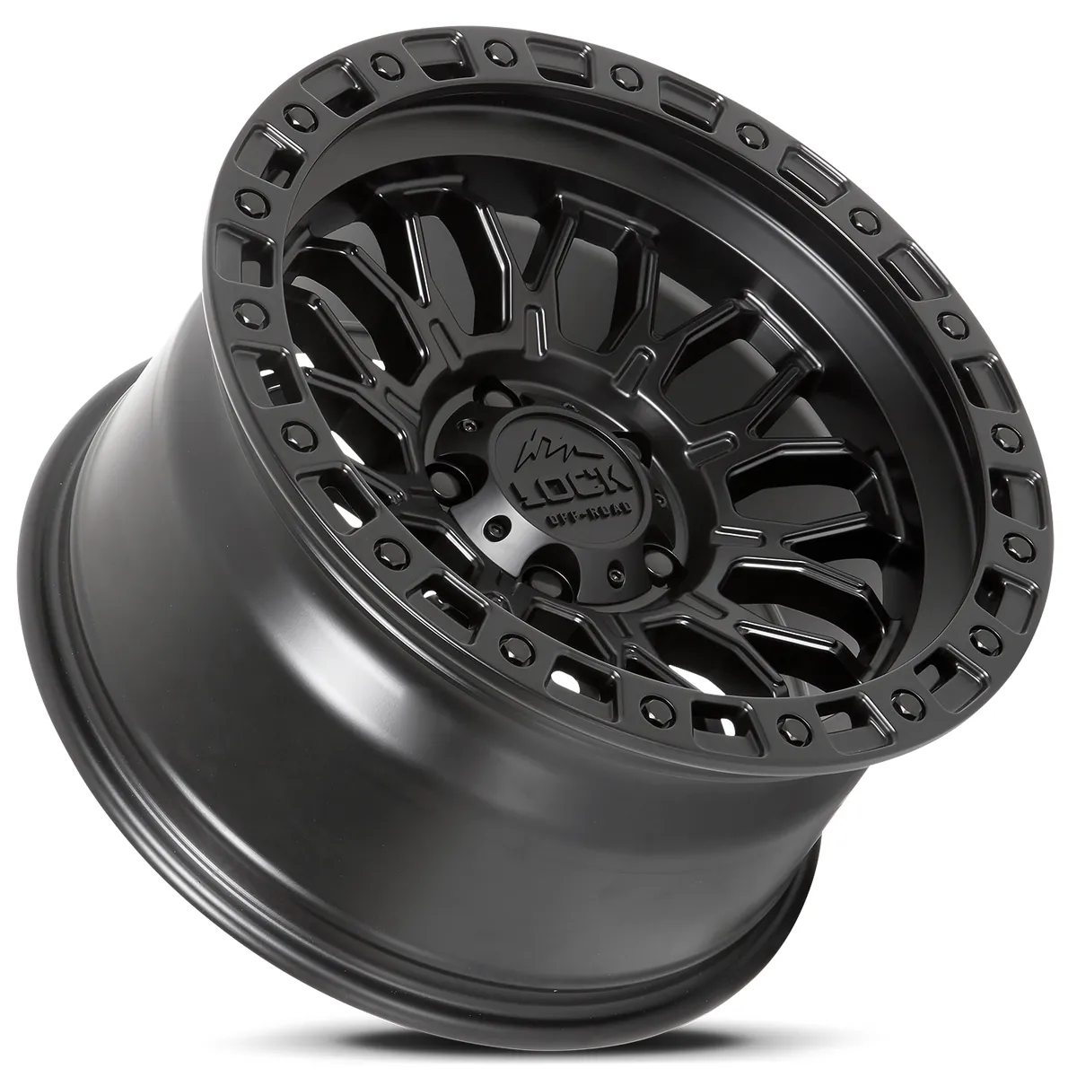 17 Inch Matte Black With Matte Black Ring 5 Lug Jeep Rims COMBAT-7957MB