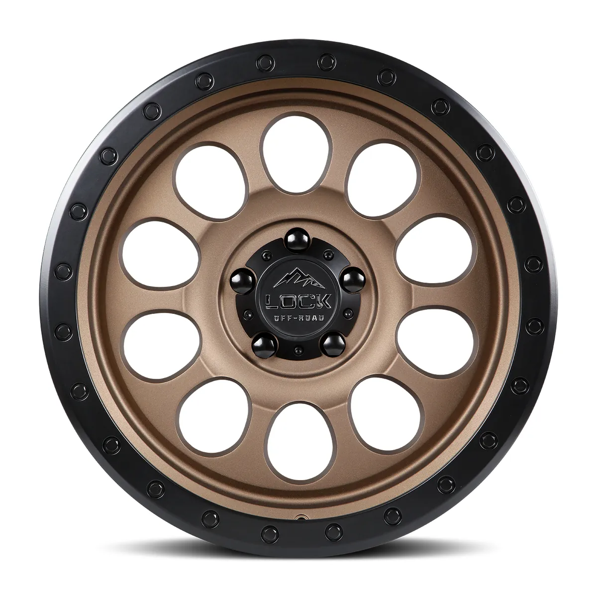 Lock Off-Road 50Cal Matte Desert Bronze With Matte Black Ring Wheel