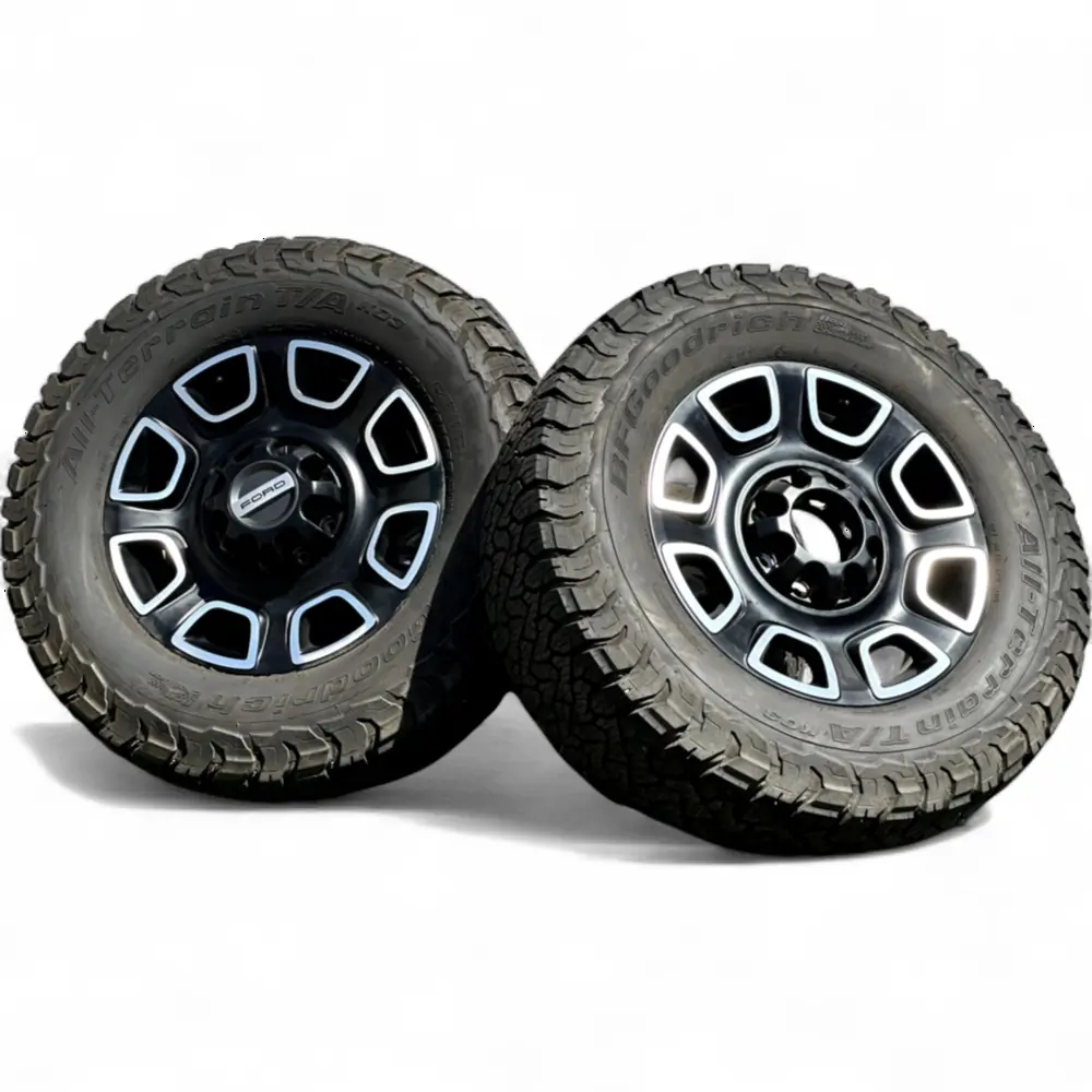 Ford + BFGoodrich Ford 8 Spoke Black Machined 20x8.0 Wheels 8x170 Rims with BFGoodrich All-Terrain T/A KO3 295/65R20 Tires Wheel & Tire Package - View 2