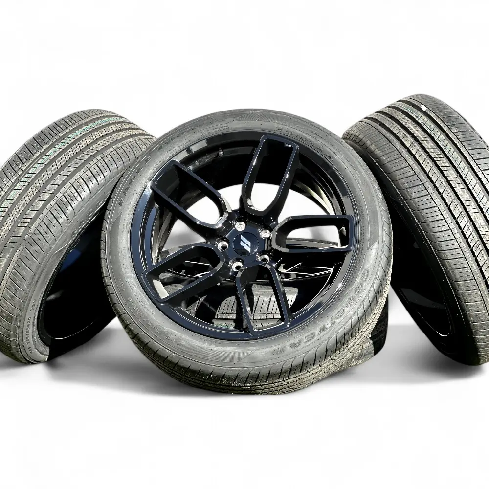 Replica + Goodyear Replica SRT DG10 Gloss Black 20x9.5 Wheels 5x115 Rims with Goodyear Eagle Touring 245/45R20 Tires Wheel & Tire Package - View 3