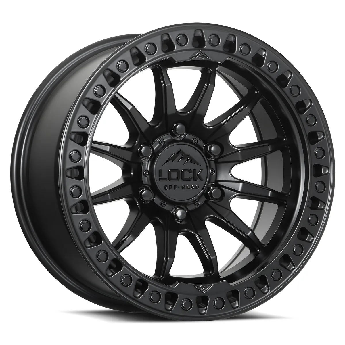 Trail Matte Black With Matte Black Ring Rims for Jeep Wrangler, Jeep Grand Cherokee, Jeep Gladiator
