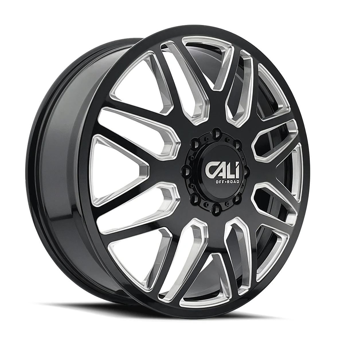 Cali Offroad Invader Dually Gloss Black/Milled Spokes Wheel Cali Offroad Invader Dually Gloss Black/Milled Spokes Wheel