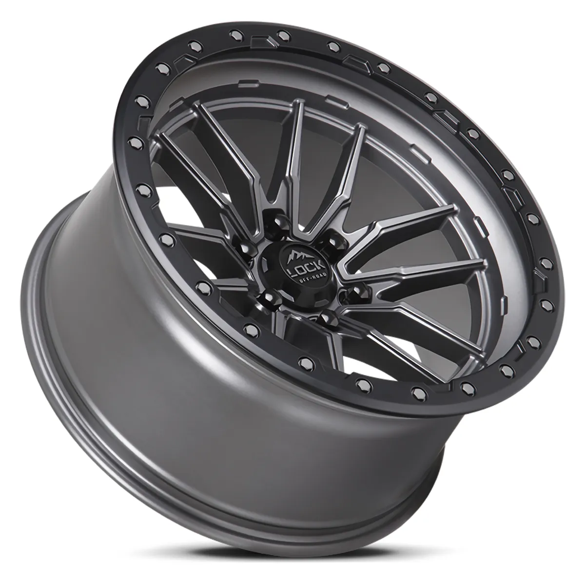 20 Inch Matte Grey With Matte Black Ring 8 Lug Ford Rims KRAWLER-2187MGMBR