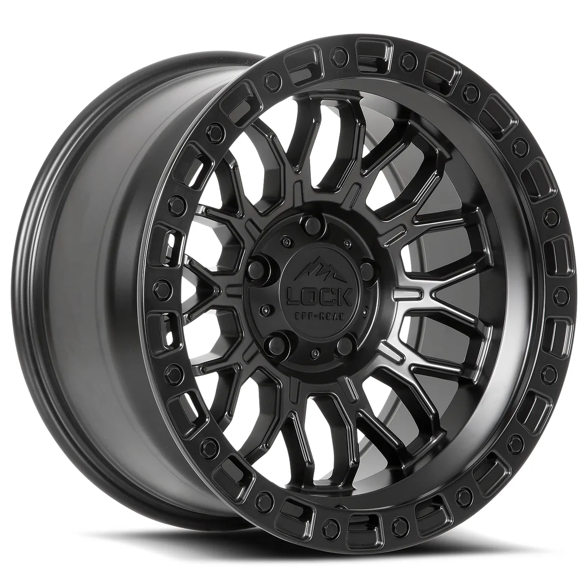 Combat Matte Black With Matte Black Ring Rims for Jeep Wrangler, Jeep Grand Cherokee, Jeep Gladiator