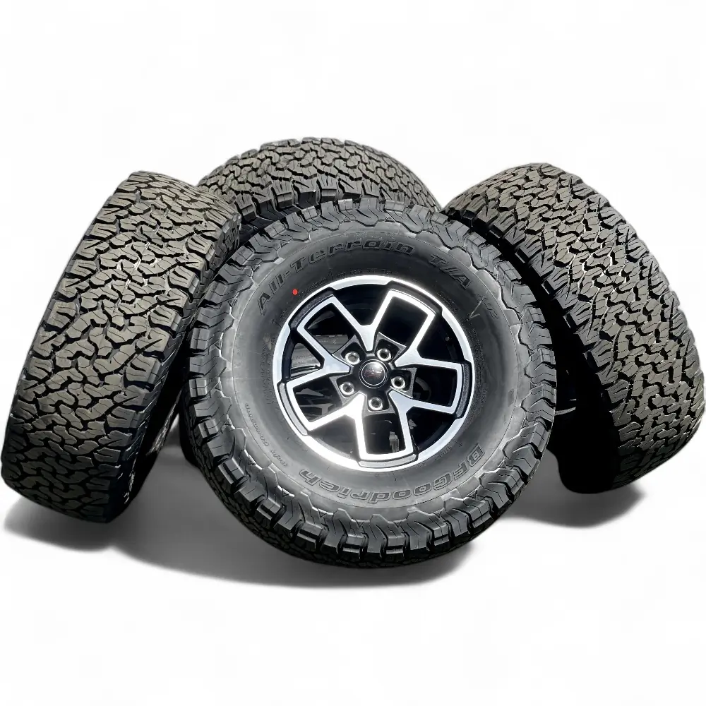 Jeep + BFGoodrich Jeep 10 Spoke Black Machined 17x7.5 Wheels 5x127 Rims with BFGoodrich All-Terrain T/A KO2 315/70R17 Tires Wheel & Tire Package - View 3