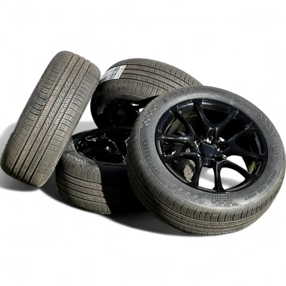 Replica 1135 Gloss Black 20x9.0 Wheels 5x127 Rims with Kumho Crugen HP71 255/50R20 Tires