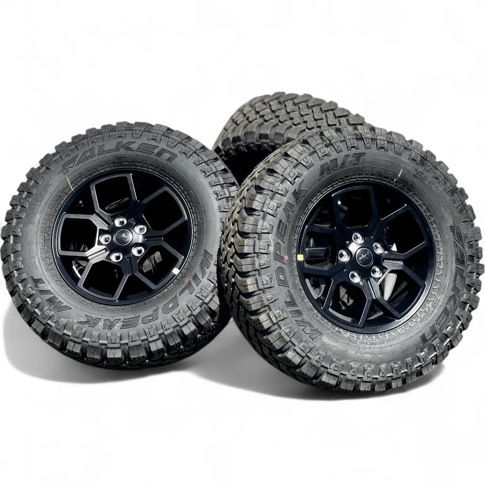 Jeep + Falken Jeep 5 Y-Spoke Powder Coat Black 17x7.5 Wheels 5x127 Rims with Falken Wildpeak M/T 285/70R17 Tires Wheel & Tire Package - View 5