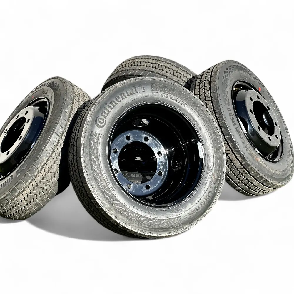 General Motors + Continental General Motors F Wheel Black 19.5x6.75 Wheels 8x275 Rims with Continental Conti HSR 5 225/70R19.5 Tires Wheel & Tire Package - View 5