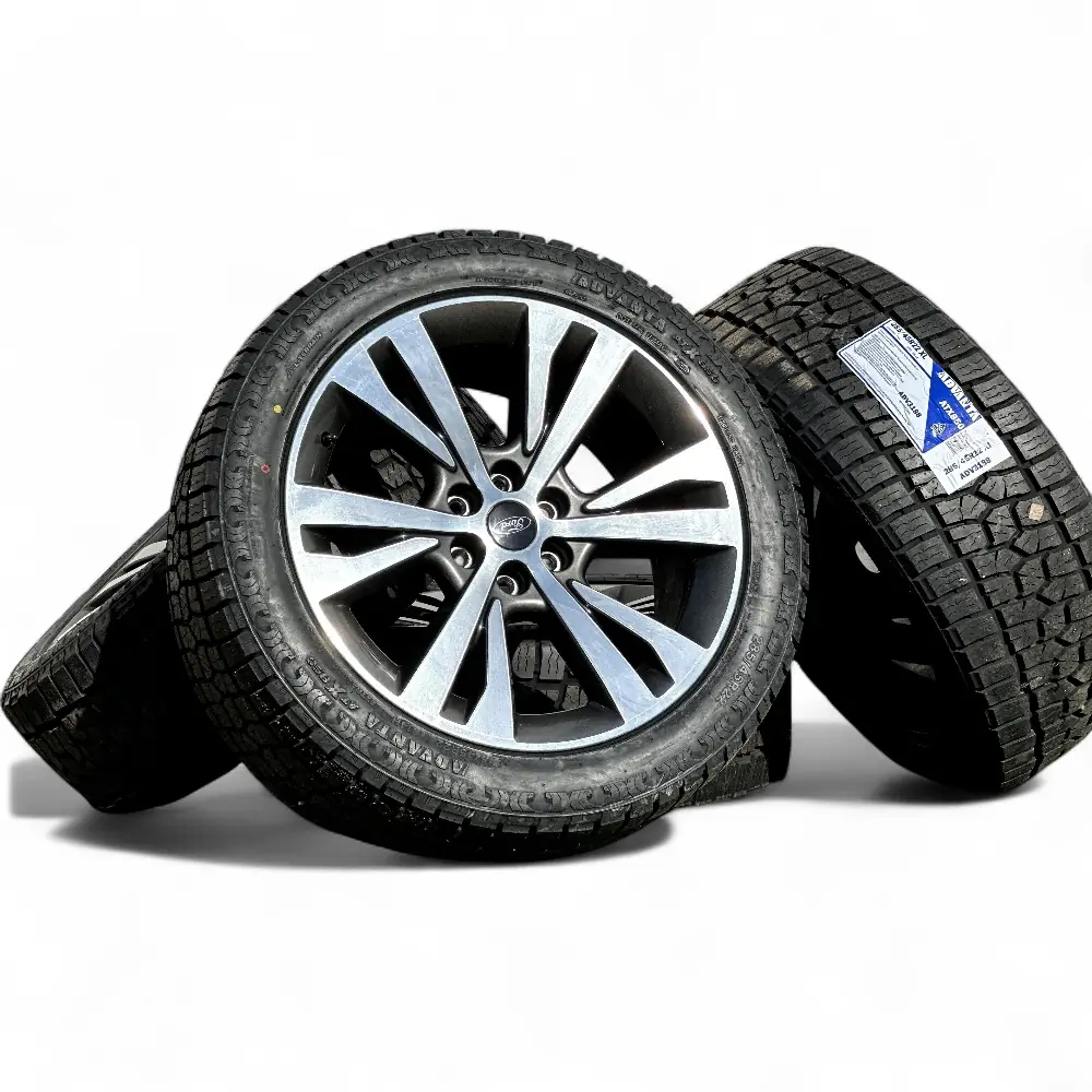 Ford + Advanta - Ford 6 Double Spoke Dark Grey Machined 22x9.5 Wheels 6x135 Rims with Advanta ATX-850 285/45R22 Tires - package - 22.0" diameter - 6x135