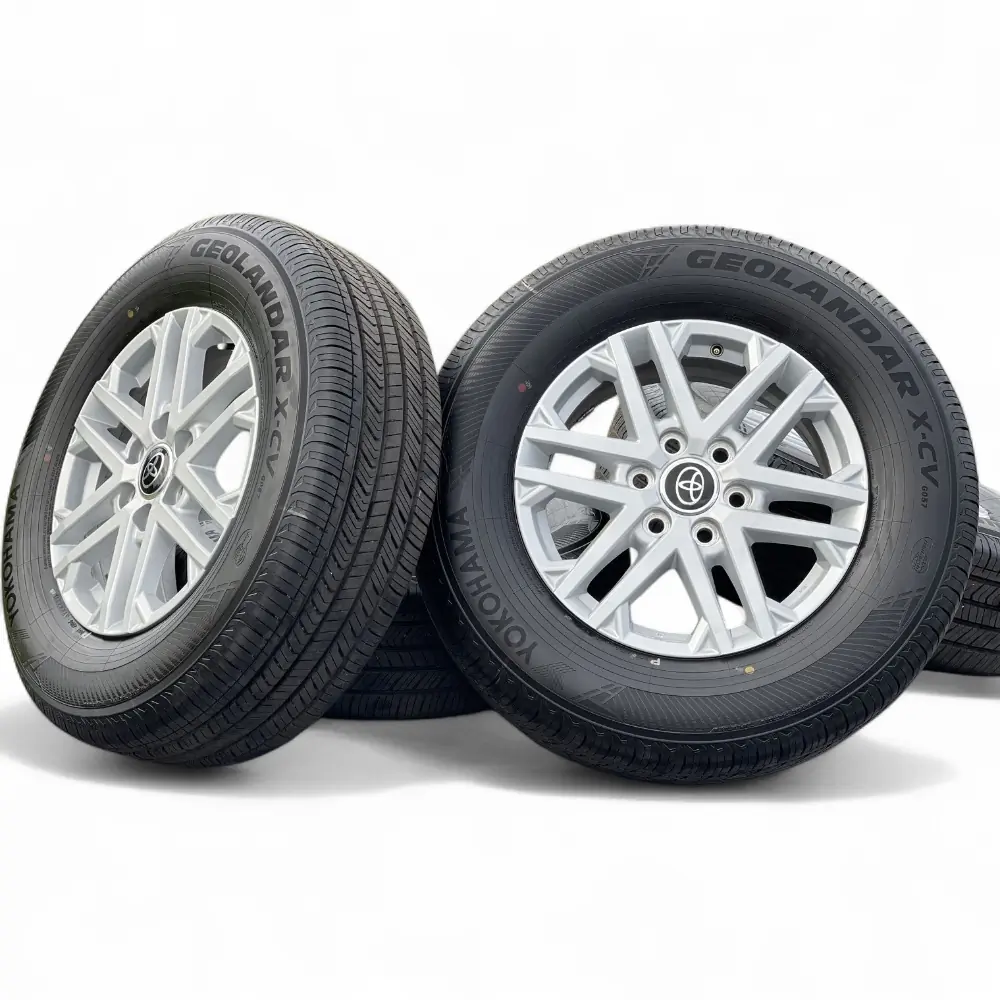 Toyota + Yokohama Toyota 12 Spoke Powder Coat Silver 18x7.5 Wheels 6x139.7 Rims with Yokohama Geolandar X-CV G057 265/70R18 Tires Wheel & Tire Package - View 6
