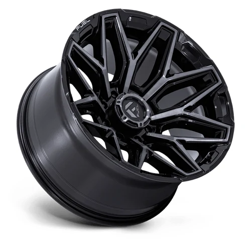 FLUX GLOSS BLACK BRUSH FC GRAY DDDT Rims for Ford F250, Ford F350, Ford Excursion