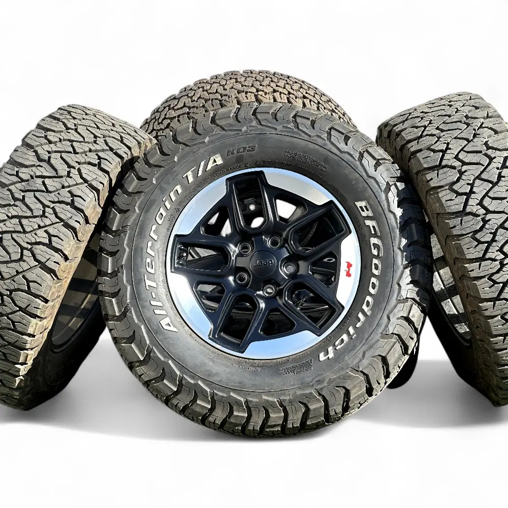 Jeep + BFGoodrich Jeep 5 Double Spoke Black Polished 17x7.5 Wheels 5x127 Rims with BFGoodrich All-Terrain T/A KO3 285/70R17 Tires Wheel & Tire Package - View 5
