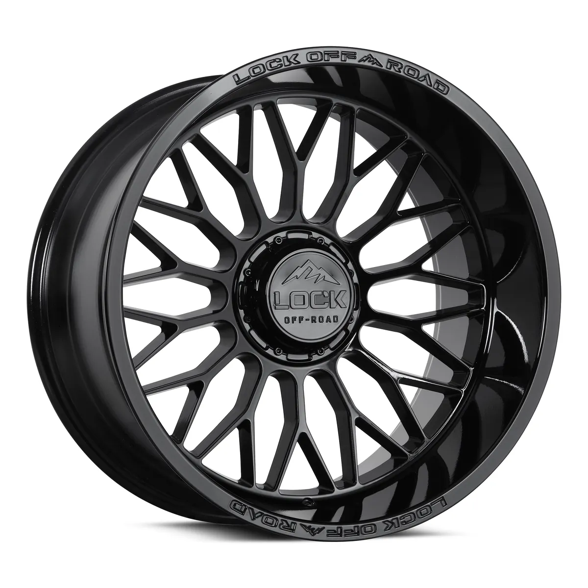 Rampage Lock Extreme Gloss Black Rims 20x9 6X135/6X139.7 ET1