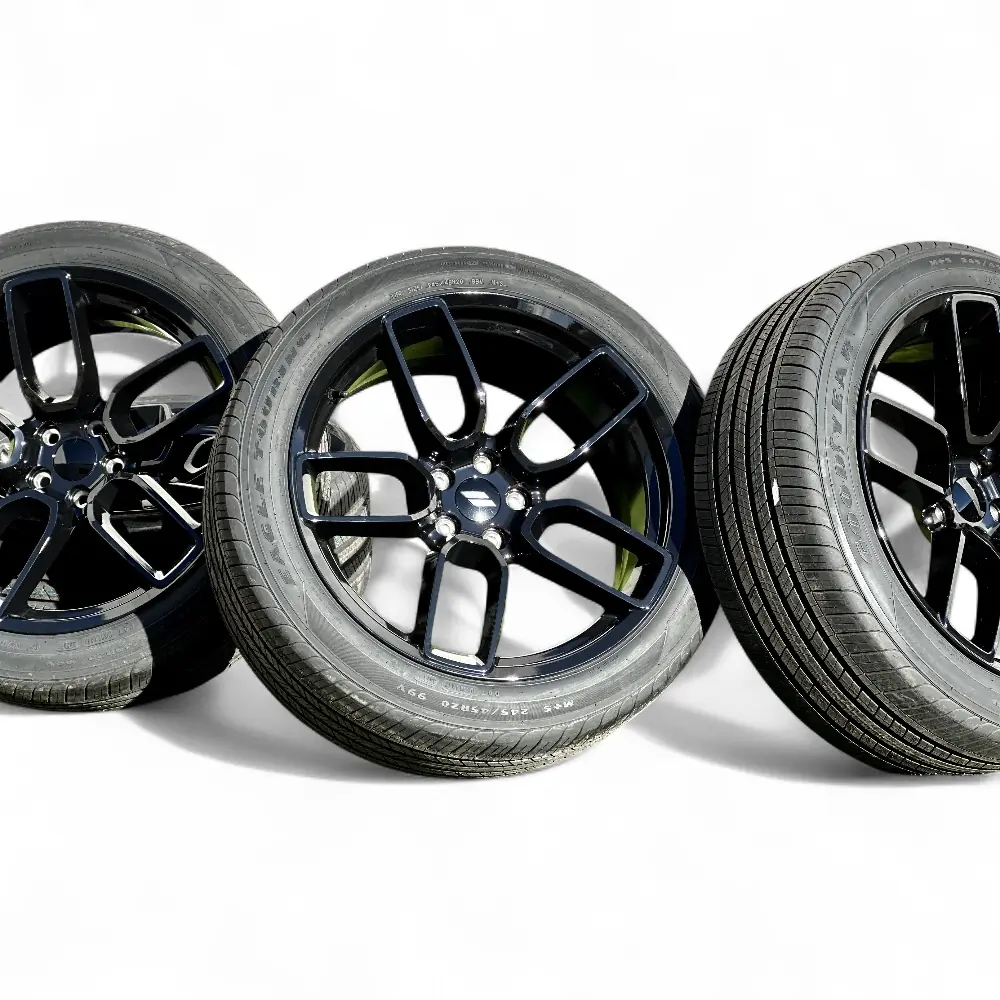 Replica + Goodyear Replica SRT DG10 Gloss Black 20x9.5 Wheels 5x115 Rims with Goodyear Eagle Touring 245/45R20 Tires Wheel & Tire Package - View 6