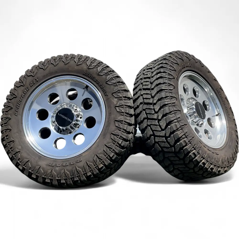 Vision + Radar Vision Midway 56 Polished Silver 20x9.0 Wheels 8x170 Rims with Radar Renegade R/T 35x11.50R20LT Tires Wheel & Tire Package - View 4