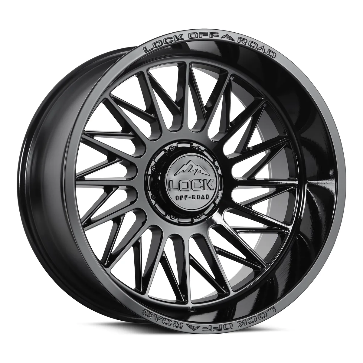 Assault Lock Extreme Gloss Black Rims for Dodge Ram 2500, Dodge Ram 3500, Chevy Silverado 2500 Classic