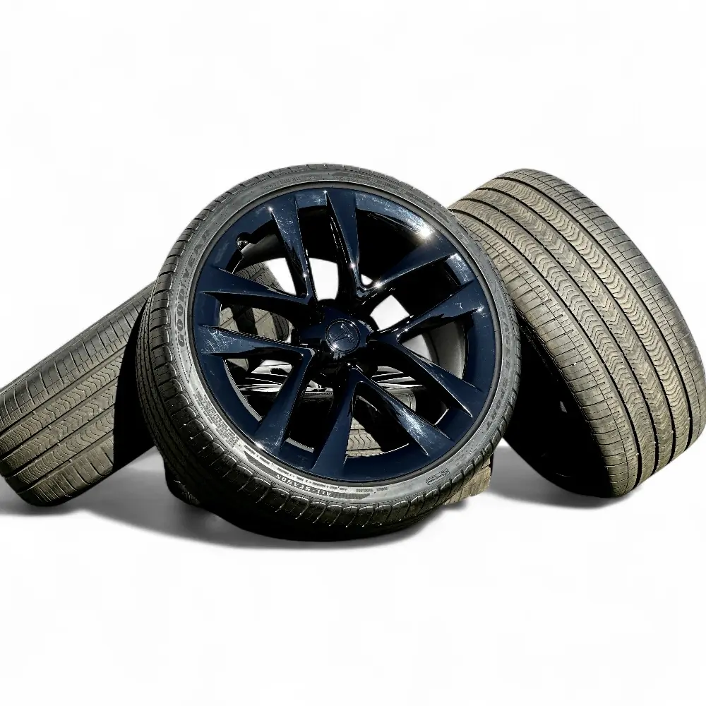 Tesla + Goodyear - Tesla 10 Spoke Powder Coat Charcoal 21x9.5 Wheels 5x120 Rims with Goodyear Eagle Sport All-Season 265/35R21 Tires - package - 21.0" diameter - 5x120