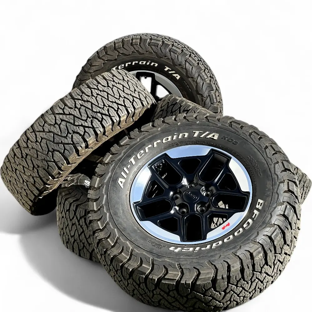 Jeep + BFGoodrich Jeep 5 Double Spoke Black Polished 17x7.5 Wheels 5x127 Rims with BFGoodrich All-Terrain T/A KO3 285/70R17 Tires Wheel & Tire Package - View 6