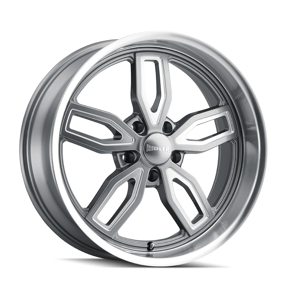 18x9 608 Gloss Grey Milled Wheels 5x114.3 Bolt Pattern ET0 18x9 608 Gloss Grey Milled Wheels 5x114.3 Bolt Pattern ET0
