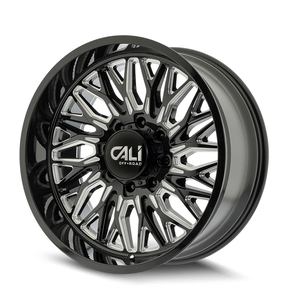 Cali Offroad Crusher Gloss Black/Milled Spokes 22 Inch Wheels