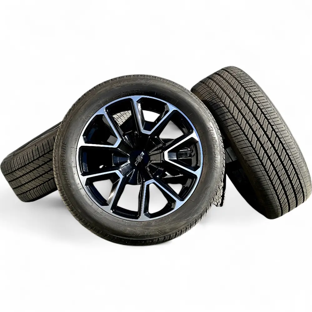 Chevrolet + Bridgestone Chevrolet 5 Y-Spoke Black Machined 22x9.0 Wheels 6x139.7 Rims with Bridgestone Alenza A/S 02 275/50R22 Tires Wheel & Tire Package - View 5