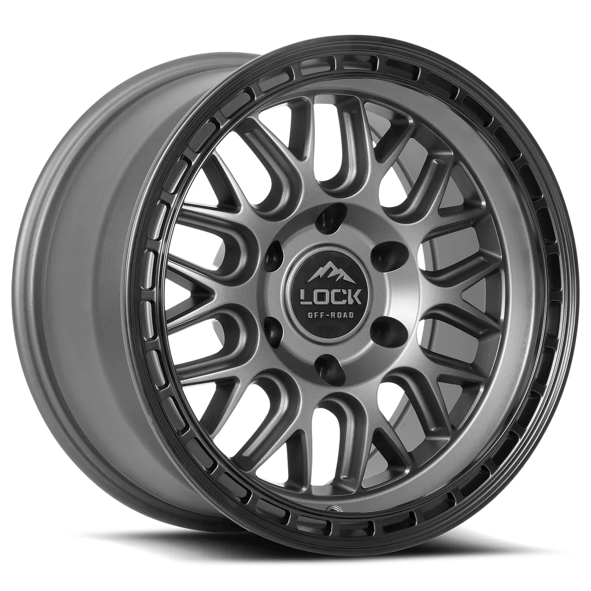Onyx Matte Grey With Matte Black Ring Rims for Toyota Tacoma, Toyota 4Runner, Chevy Silverado