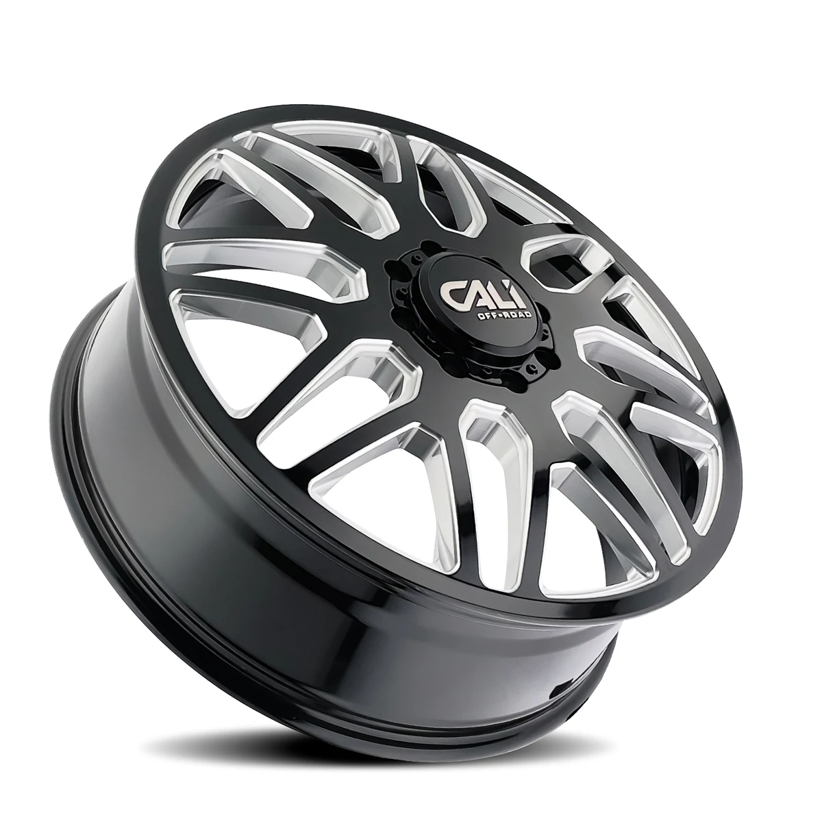 Invader Dually Gloss Black/Milled Spokes Rims for Dodge Ram 2500, Dodge Ram 3500, Chevy Silverado 2500 Classic