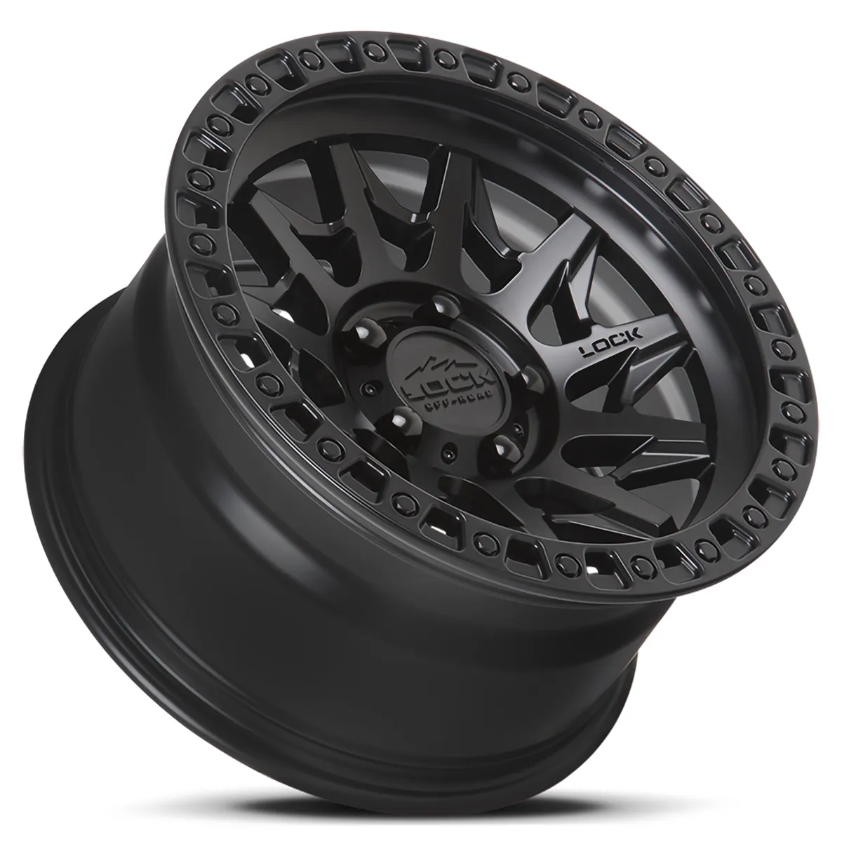 17 Inch Matte Black With Matte Black Ring 5 Lug Jeep Rims LUNATIC-7957MB1