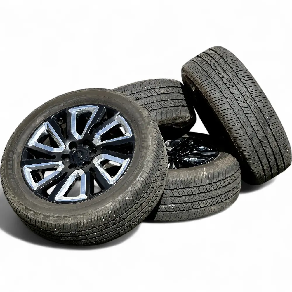 GMC + Michelin GMC 12 Spoke Powder Coat Black 22x9.0 Wheels 6x139.7 Rims with Michelin Defender LTX M/S2 275/50R22 Tires Wheel & Tire Package - View 5