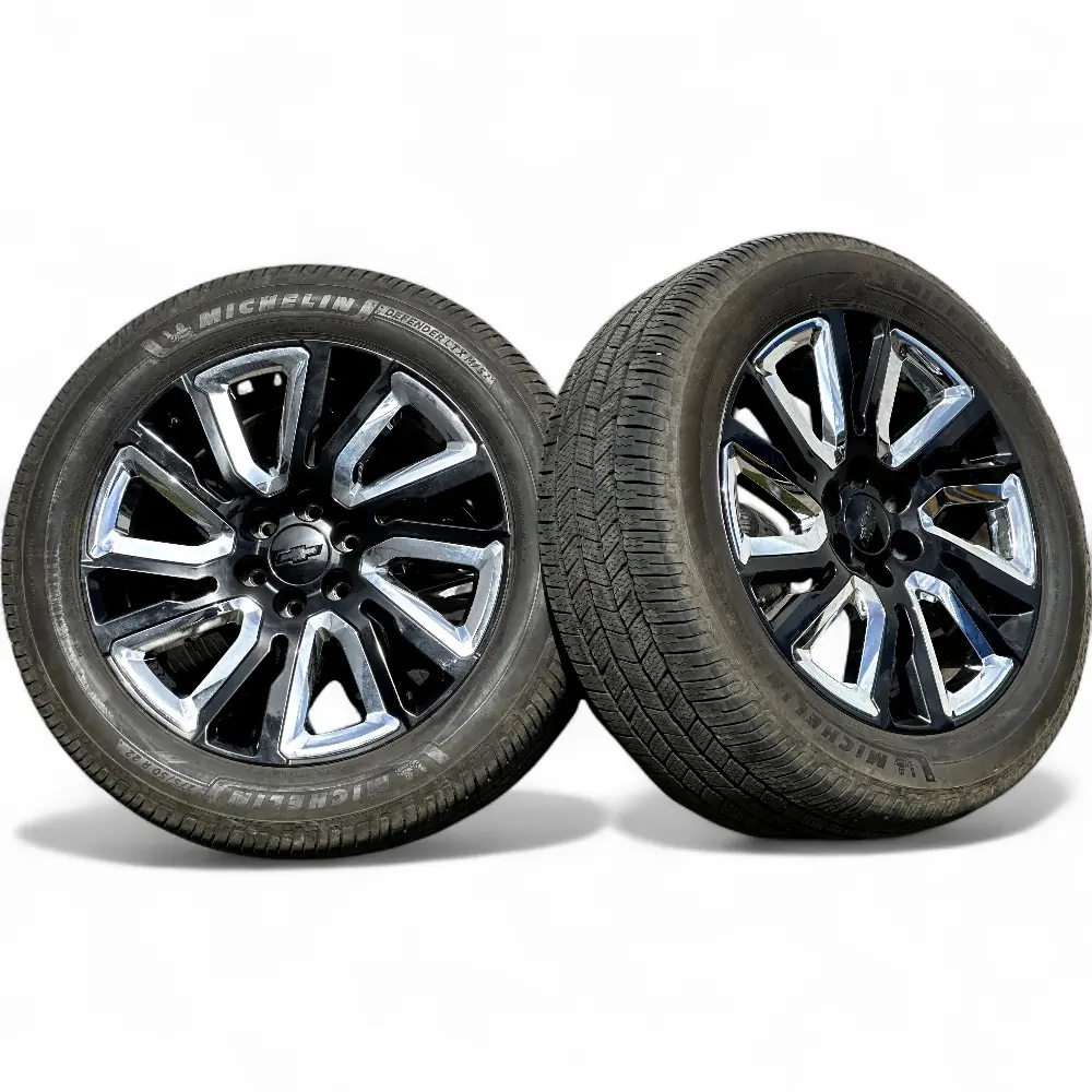 GMC + Michelin GMC 12 Spoke Powder Coat Black 22x9.0 Wheels 6x139.7 Rims with Michelin Defender LTX M/S2 275/50R22 Tires Wheel & Tire Package - View 2