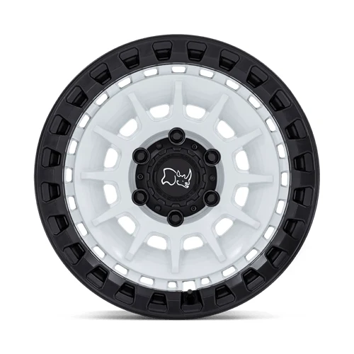 17 Inch GLOSS WHITE ON MATTE BLACK 6 Lug Rims BR009WM17856810N