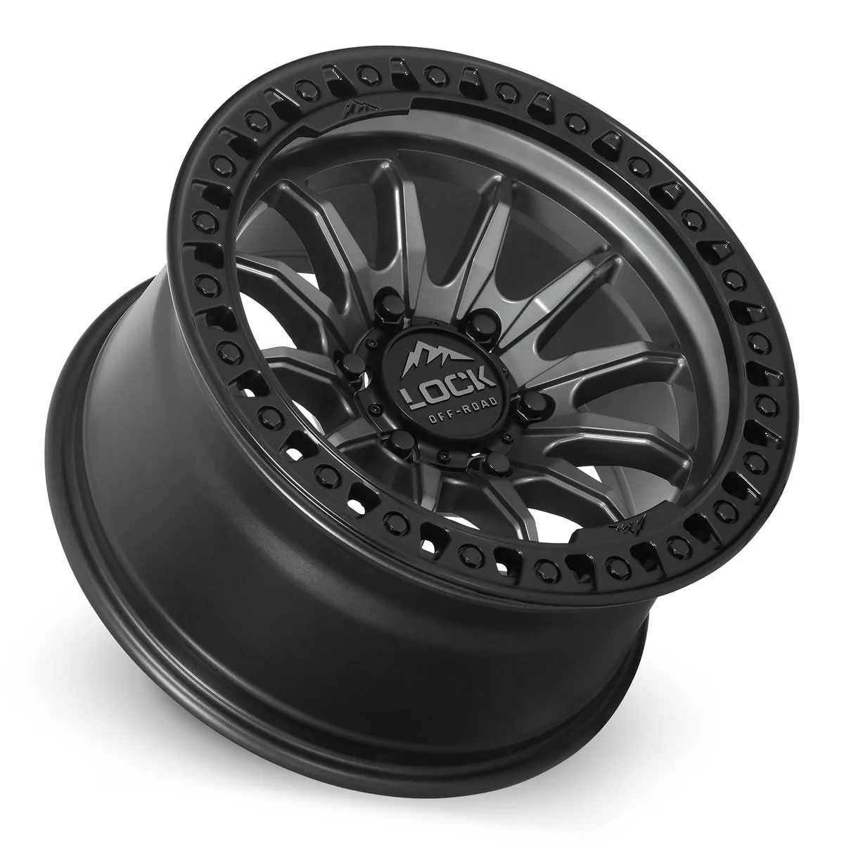 17 Inch Matte Grey With Matte Black Ring 6 Lug Rims TRAIL-78569MGMBR25