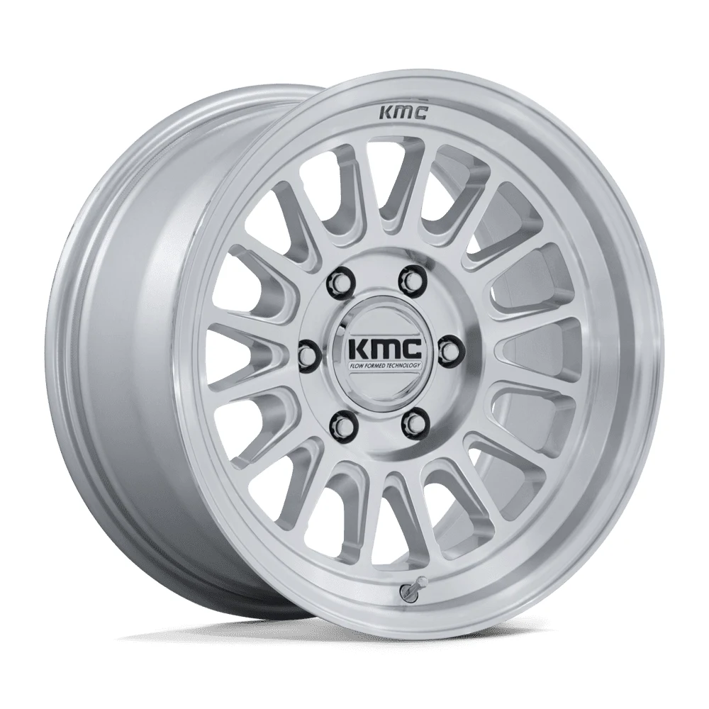 KMC KM733 IMPACT FFT GLOSS SILVER W/ MACHINED FACE 17 Inch Wheels