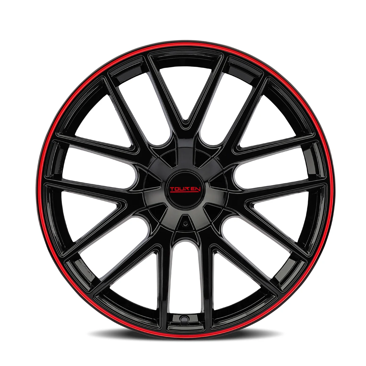 18 Inch Gloss Black With Red Ring 5X100 Rims 3260-8803BR