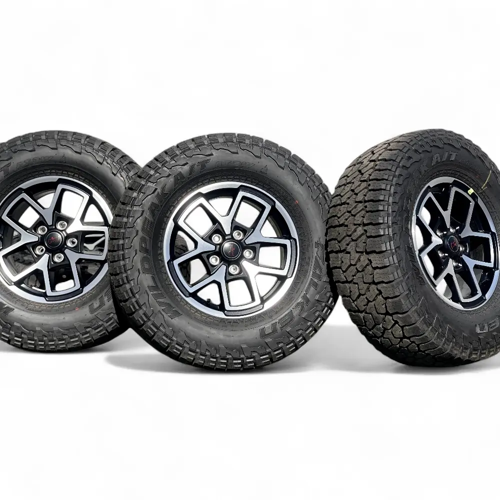 Jeep + Falken Jeep 10 Spoke Black Machined 17x7.5 Wheels 5x127 Rims with Falken Wildpeak A/T3W 285/70R17 Tires Wheel & Tire Package - View 5