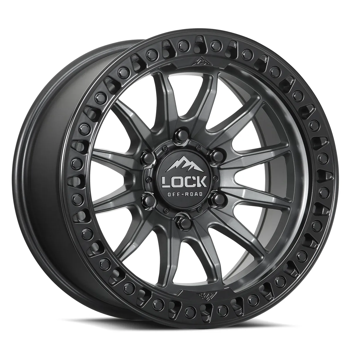 Trail Matte Grey With Matte Black Ring Rims for Toyota Tacoma, Toyota 4Runner, Chevy Silverado