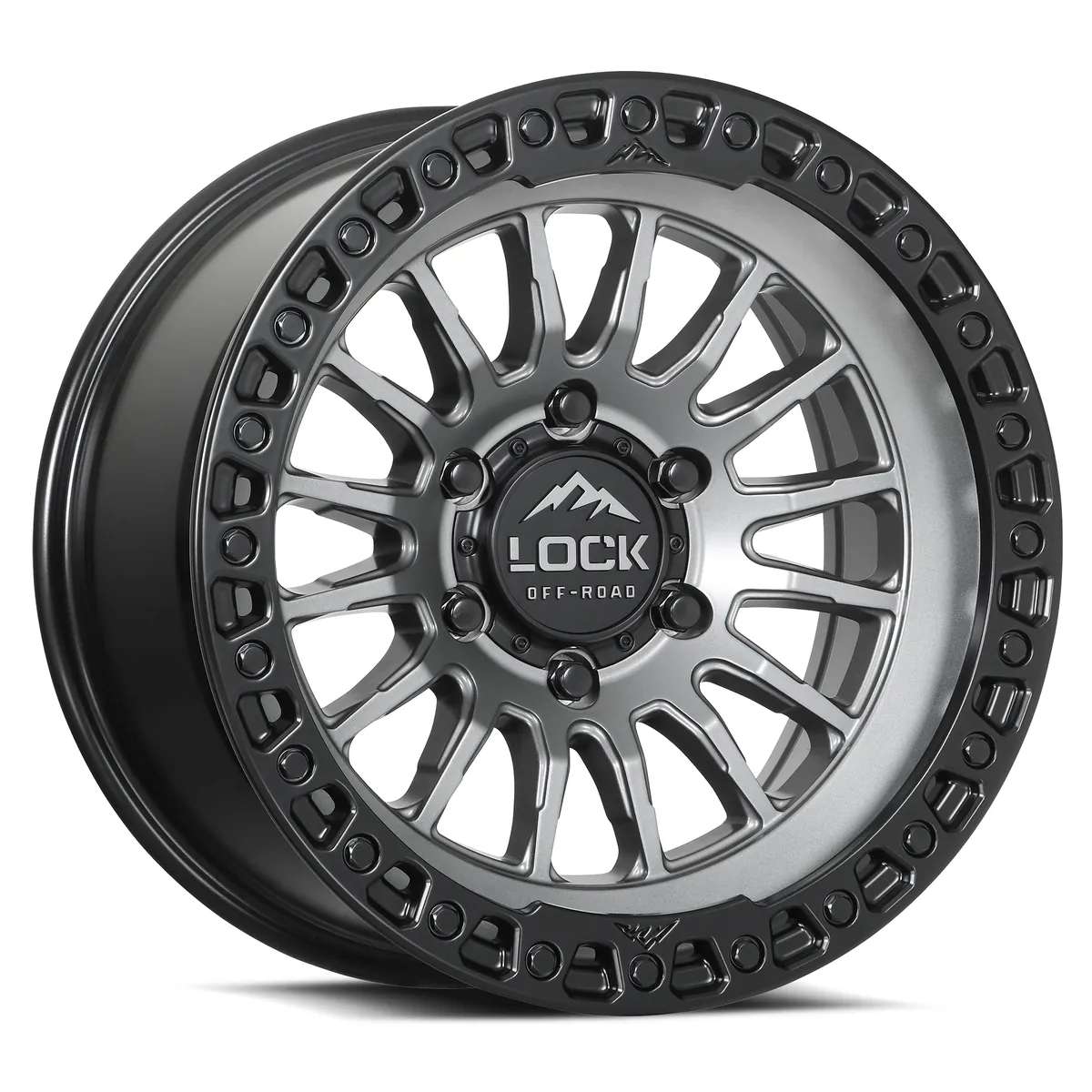 Grit Matte Grey With Matte Black Ring Rims for Jeep Wrangler, Jeep Grand Cherokee, Jeep Gladiator