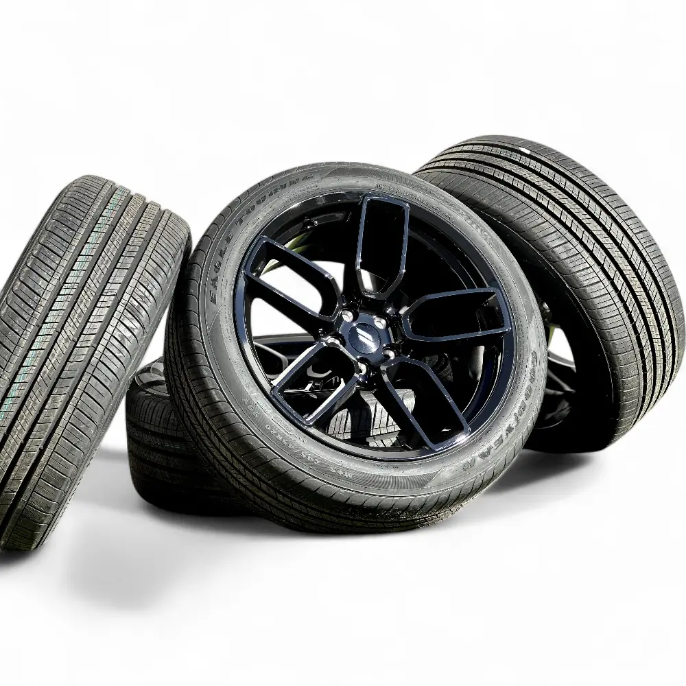 Replica + Goodyear Replica SRT DG10 Gloss Black 20x9.5 Wheels 5x115 Rims with Goodyear Eagle Touring 245/45R20 Tires Wheel & Tire Package - View 4