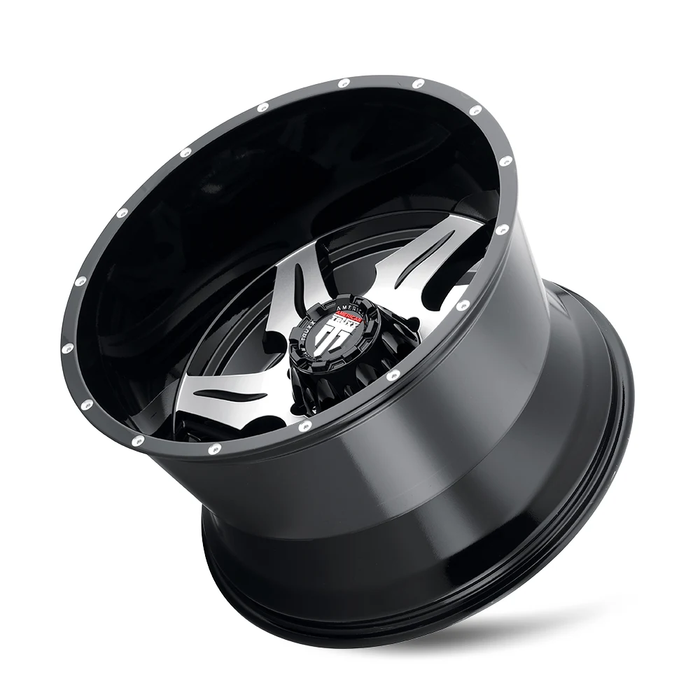 22 Inch Gloss Black Milled 6 Lug Ford Rims AT163-22436M-76
