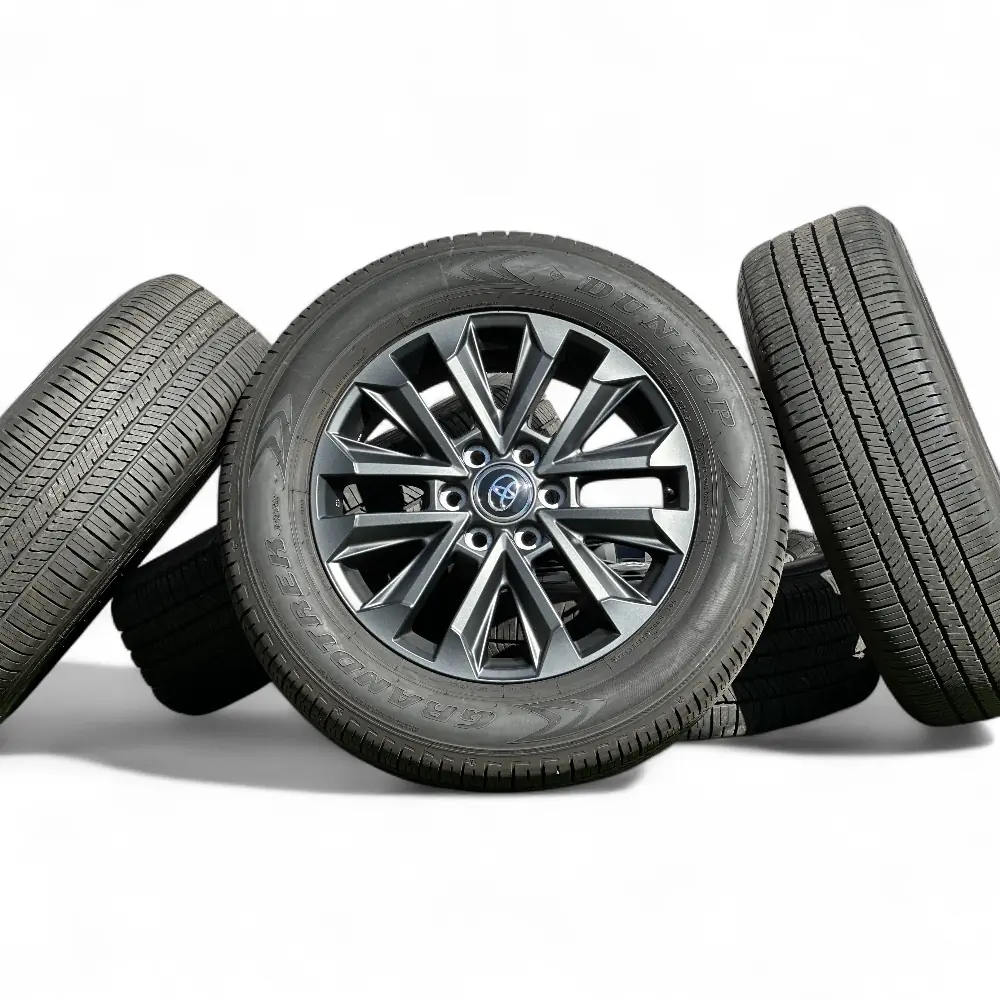 Toyota + Dunlop Toyota 12 Spoke Powder Coat Charcoal 20x7.5 Wheels 6x139.7 Rims with Dunlop Grandtrek PT22 265/60R20 Tires Wheel & Tire Package - View 6