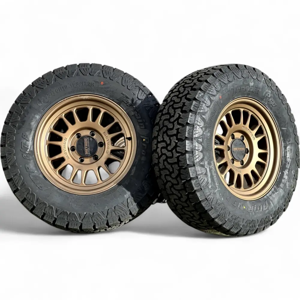 Method + AMP Method MR318 Method Bronze 18x9.0 Wheels 6x139.7 Rims with AMP Terrain Pro A/T LT275/70R18 Tires Wheel & Tire Package - View 2