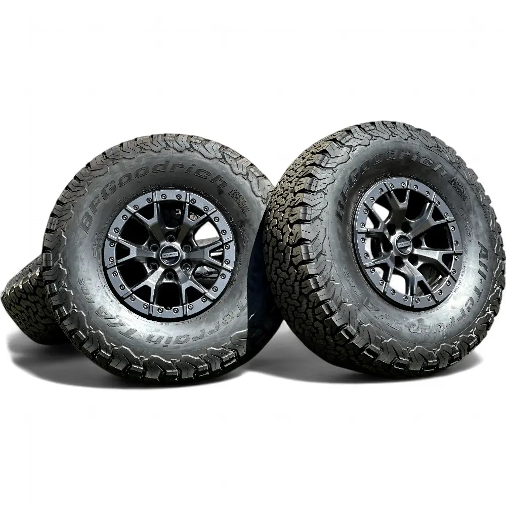 Ford + BFGoodrich Ford 6 Y-Spoke Powder Coat Charcoal 17x8.5 Wheels 6x135 Rims with BFGoodrich ALL-TERRAIN T/A KO2 37x12.50R17LT Tires Wheel & Tire Package - View 3