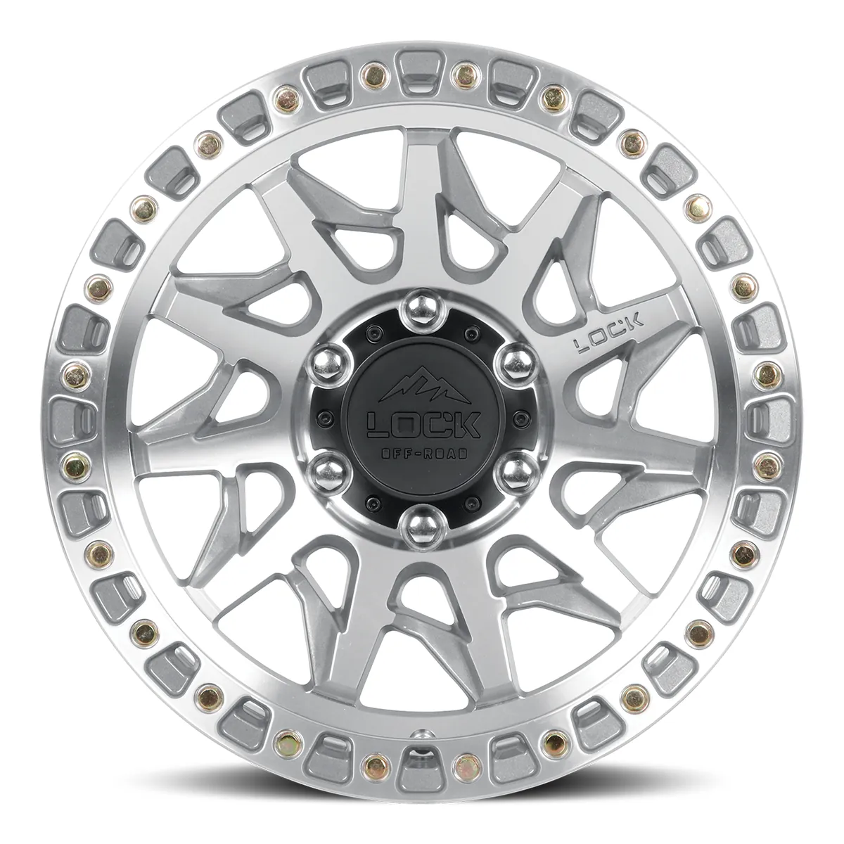 Lock Off-Road Lunatic Machined With Clear Coat Wheel