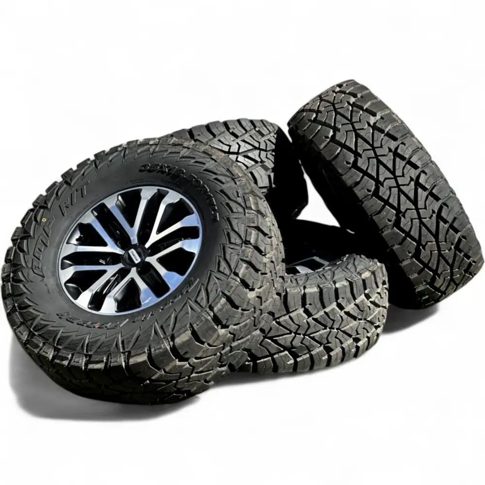 Ford + AMP Ford 6 Y-Spoke Charcoal Machined 17x8.5 Wheels 6x135 Rims with AMP Terrain Attack R/T 35X12.50R17LT Tires Wheel & Tire Package - View 3