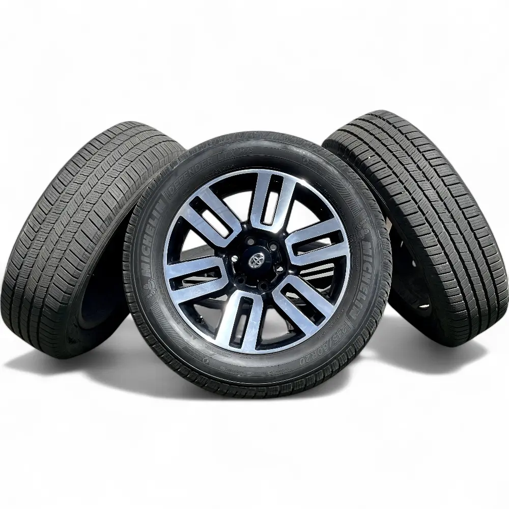 Toyota + Michelin Toyota 6 Double Spoke Grey or Black Machined 20x7.0 Wheels 6x139.7 Rims with Michelin Defender LTX M/S 245/60R20 Tires Wheel & Tire Package - View 2
