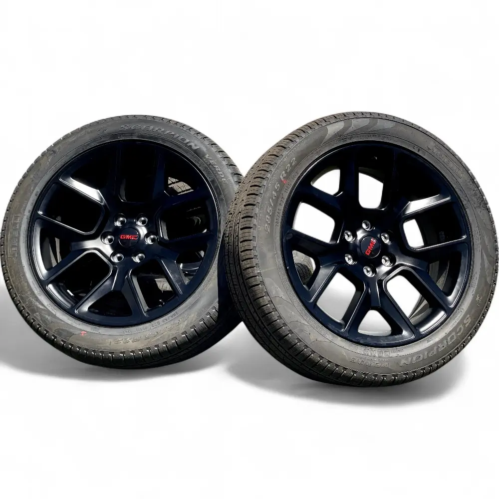 Dodge-Ram + Pirelli Dodge-Ram 10 Spoke Powder Coat Black 22x9.0 Wheels 6x139.7 Rims with Pirelli Scorpion Verde All Season 285/45R22 Tires Wheel & Tire Package - View 3