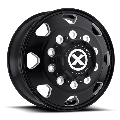ATX AO402 INDY Wheels SATIN BLACK MILLED 22.5x8.3 Rims 10x285.75mm ET+145mm 22.5x8.3 AO402 INDY SATIN BLACK MILLED Wheels 10x285.75 Bolt Pattern ET145